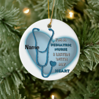 Blue Heart kinderverpleegkundige Keramisch Ornament