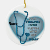 Blue Heart kinderverpleegkundige Keramisch Ornament (Voorkant)