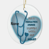 Blue Heart kinderverpleegkundige Keramisch Ornament (Links)