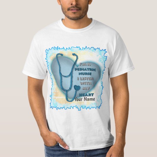 Blue Heart kinderverpleegkundige T-shirt (Voorkant)