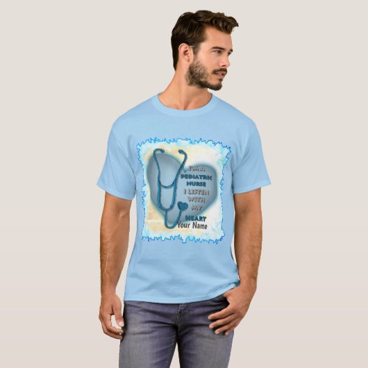 Blue Heart kinderverpleegkundige T-shirt (Voorkant volledig)