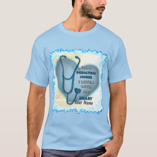 Blue Heart kinderverpleegkundige T-shirt (Voorkant)