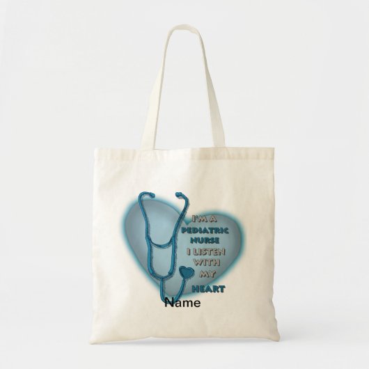 Blue Heart kinderverpleegkundige Tote Bag (Voorkant)