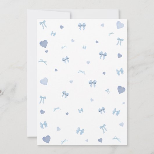 Blue Heart Little Heartthrob verjaardagsuitnodigin Kaart (Achterkant)