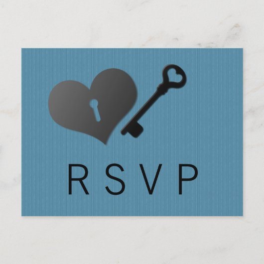 Blue Heart Lock en Key Response Kaart (Voorkant)