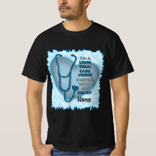Blue Heart Long Term Care Nurse T-shirt