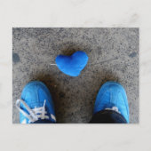 Blue Heart Love Briefkaart (Voorkant)