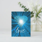 Blue Heart 'Love'-briefkaart Briefkaart (Staand voorkant)