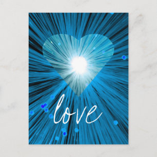 Blue Heart 'Love'-briefkaart Briefkaart