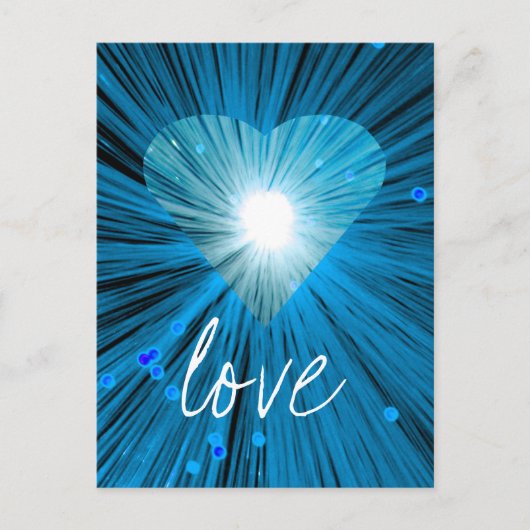 Blue Heart 'Love'-briefkaart Briefkaart (Voorkant)