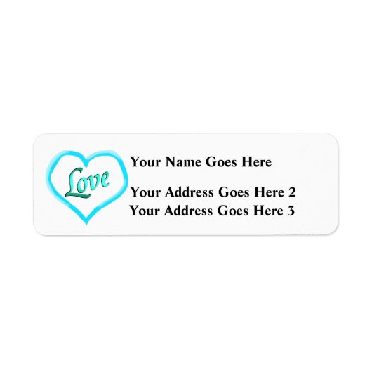 Blue Heart Love Etiket (Voorkant)