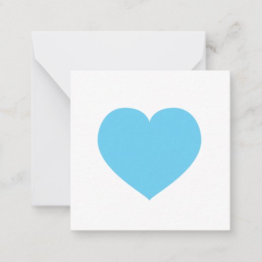 Blue Heart Love Note Gift Label Baby Notitiekaartje (Voorkant)