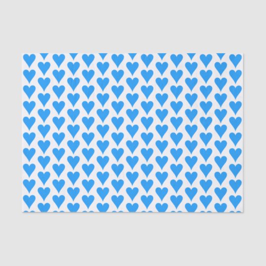Blue Heart Love Print Birthday Party Valentijn Tissuepapier (Voorkant)