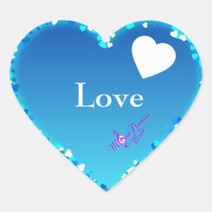 Blue Heart Love Stickers