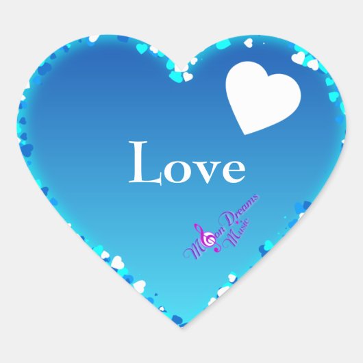 Blue Heart Love Stickers (Voorkant)
