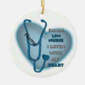 Blue Heart LPN verpleegster Keramisch Ornament (Voorkant)