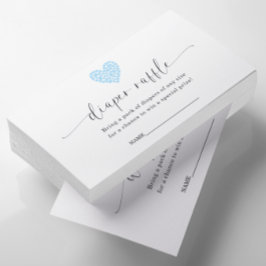 Blue Heart Luier Raffle Baby shower Informatiekaartje