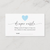 Blue Heart Luier Raffle Baby shower Informatiekaartje (Voorkant)