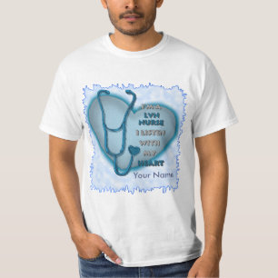 Blue Heart LVN-verpleegster T-shirt
