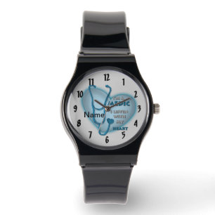 Blue Heart Medische Verpleging Horloge