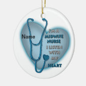 Blue Heart Midverlosse verpleegster Keramisch Ornament (Links)