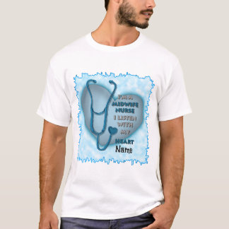 Blue Heart Midverlosse verpleegster T-shirt