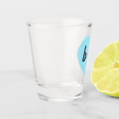 Blue Heart Monogram Shot Glas (Links)