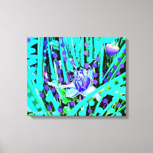 Blue Heart Moon & Wonder Blue Roos Canvas Afdrukke (Voorkant)