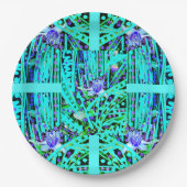 Blue Heart Moon & Wonder Blue Rozen Papieren Bordje (Voorkant)