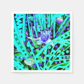 Blue Heart Moons & Wonder Blue Rozen Receptie Servet (Voorkant)