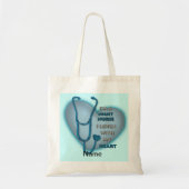 Blue Heart Nachtverpleegster Tote Bag (Voorkant)