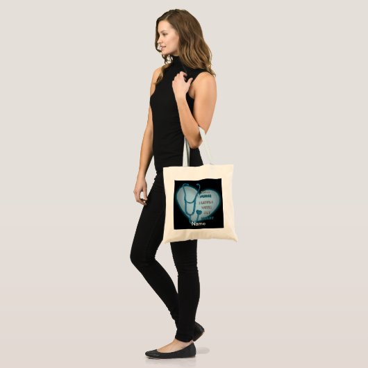 Blue Heart Nurse Canvas tas (Voorkant (model))