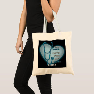 Blue Heart Nurse Canvas tas