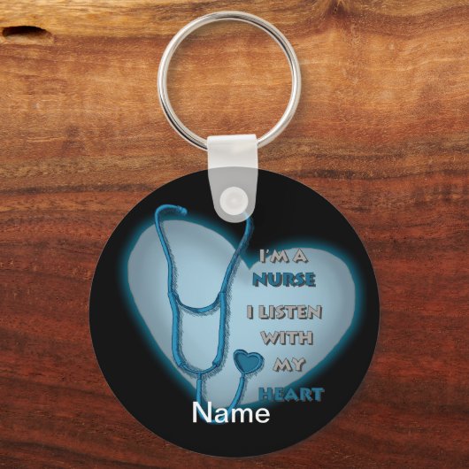 Blue Heart Nurse Sleutelhanger (Voorkant)