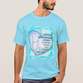 Blue Heart Ophthalmic verpleegkundige aangepaste v T-shirt