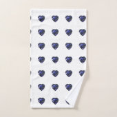 Blue Heart Pattern Bad Handdoek (Handdoek)