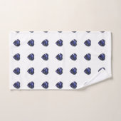 Blue Heart Pattern Bad Handdoek (Handdoek)