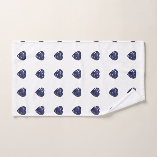 Blue Heart Pattern Bad Handdoek (Handdoek)