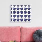 Blue Heart Pattern Canvas Afdruk (Insitu (Woonkamer))