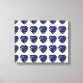 Blue Heart Pattern Canvas Afdruk (Voorkant)