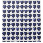 Blue Heart Pattern Douchegordijn (Voorkant)