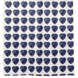 Blue Heart Pattern Douchegordijn
