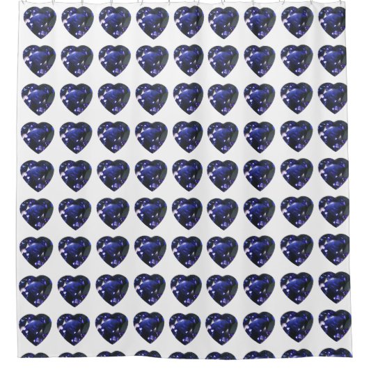Blue Heart Pattern Douchegordijn (Voorkant)