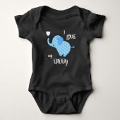 Blue Heart Pattern Elephant Romper (Voorkant)