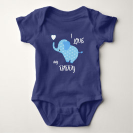 Blue Heart Pattern Elephant Romper