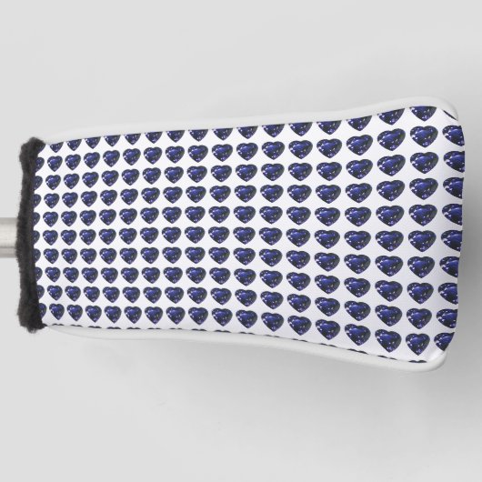 Blue Heart Pattern Golfheadcover (Voorkant)