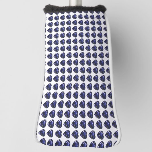 Blue Heart Pattern Golfheadcover (Draai 90)
