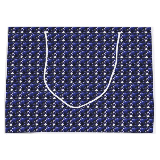 Blue Heart Pattern Groot Cadeauzakje (Voorkant)