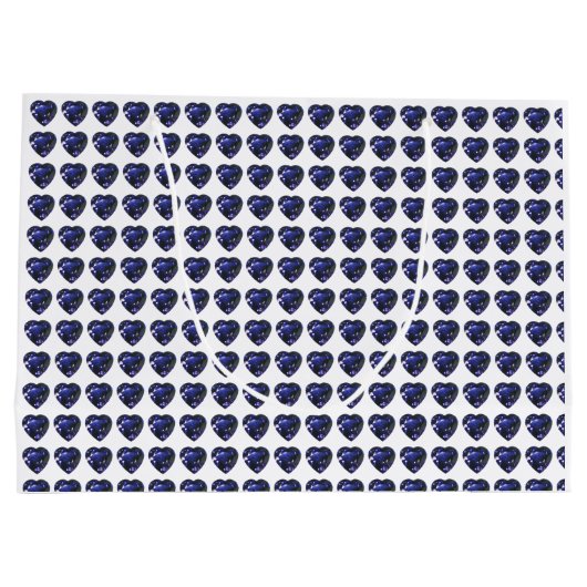 Blue Heart Pattern Groot Cadeauzakje (Achterkant)