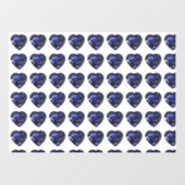 Blue Heart Pattern Raamsticker (Vel)